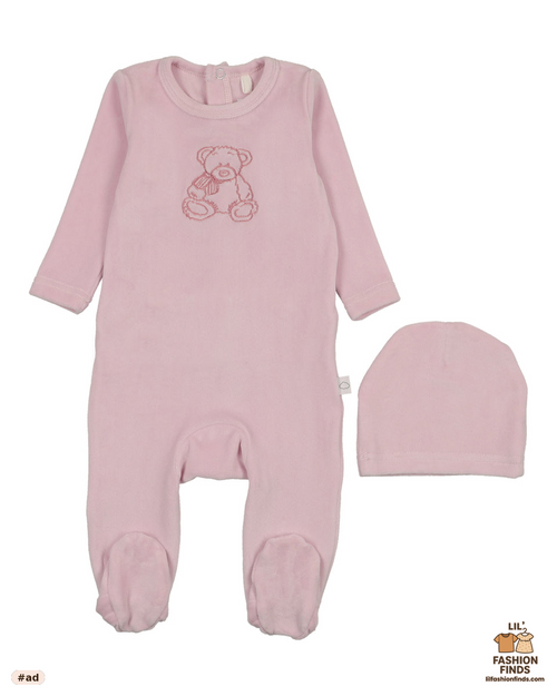 Velour Bear Footie