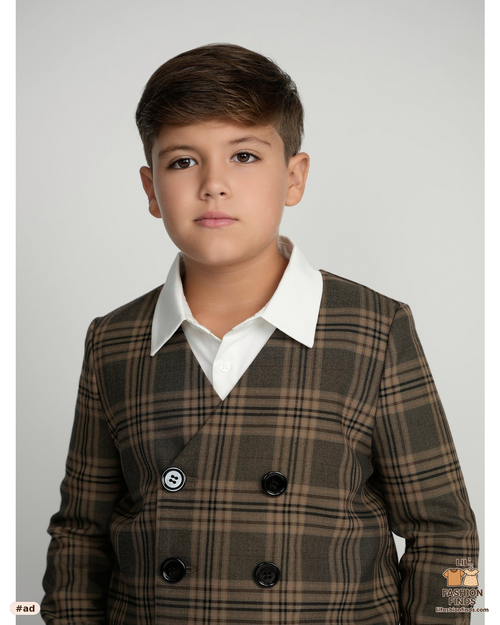 Plaid Double Breasted Dress Blazer