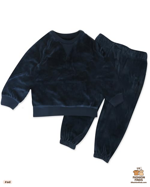 HonestBaby 2-piece organic cotton velour sweatshirt and jogger set