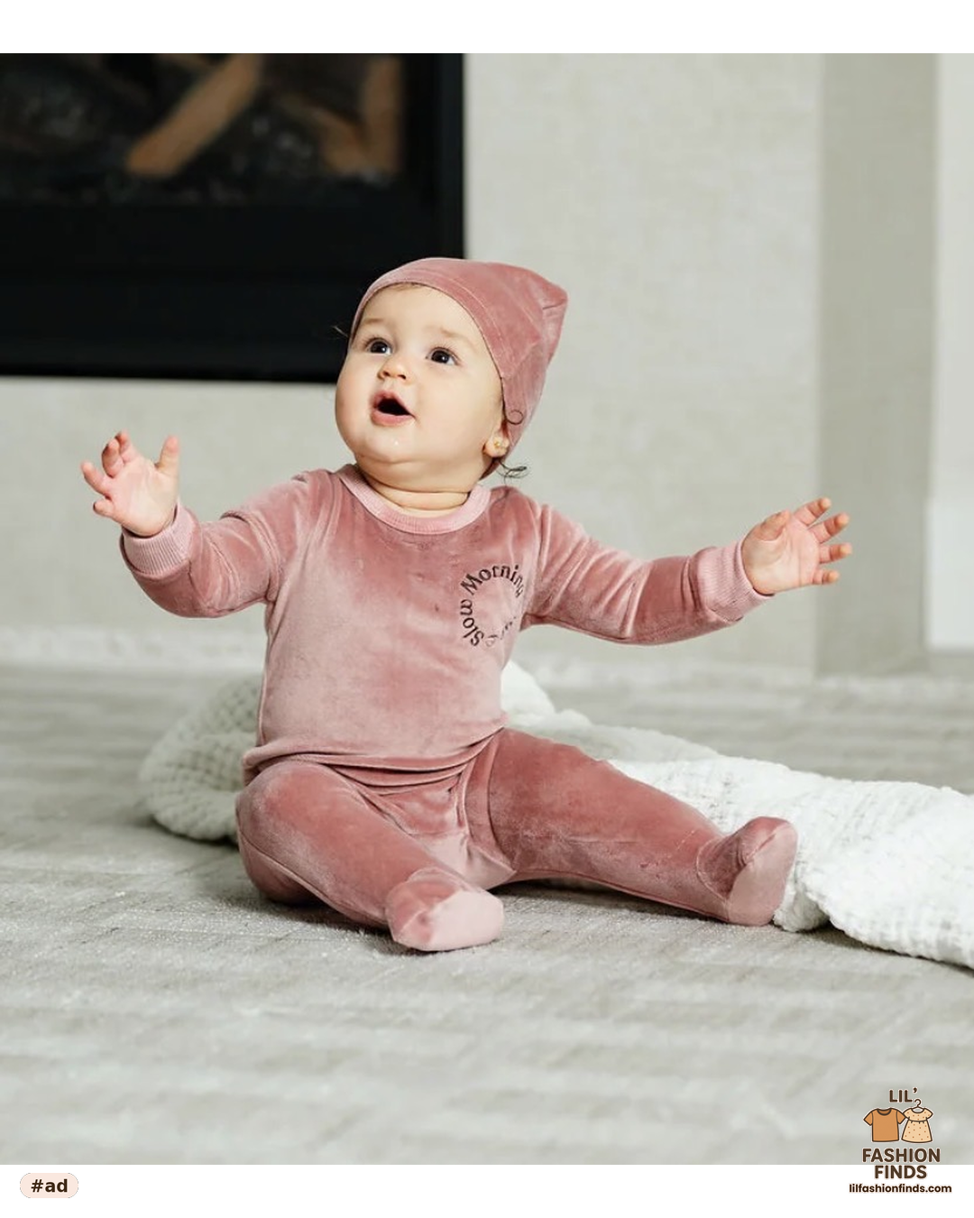 Logo Velour Footie and hat!