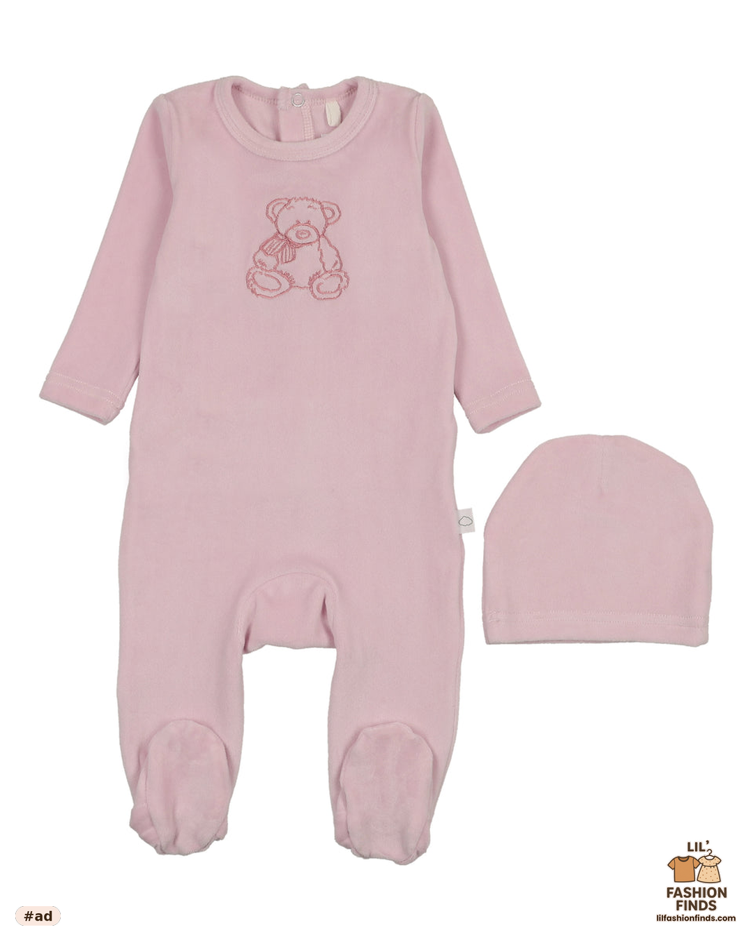 Velour Bear Footie