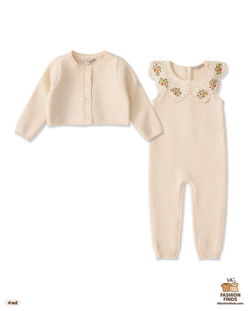 English Rose Collection Romper & Cardigan