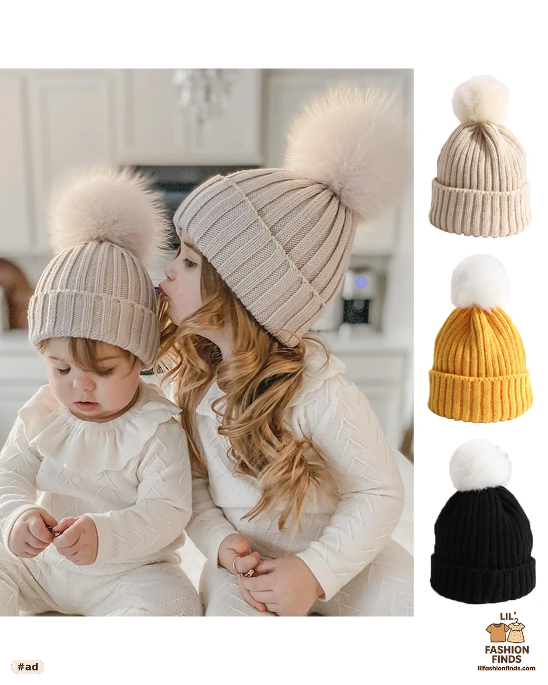 Fluffy Fur Ball Baby Beanie