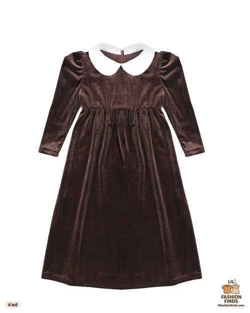 Puff Sleeve Velour Maxi Dress