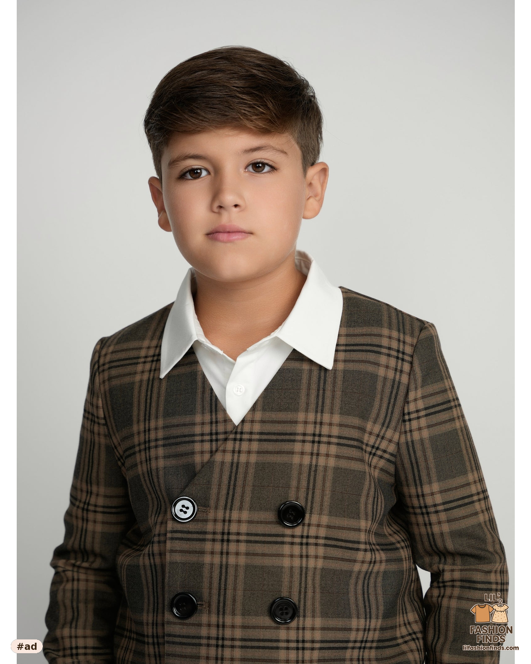 Plaid Double Breasted Dress Blazer