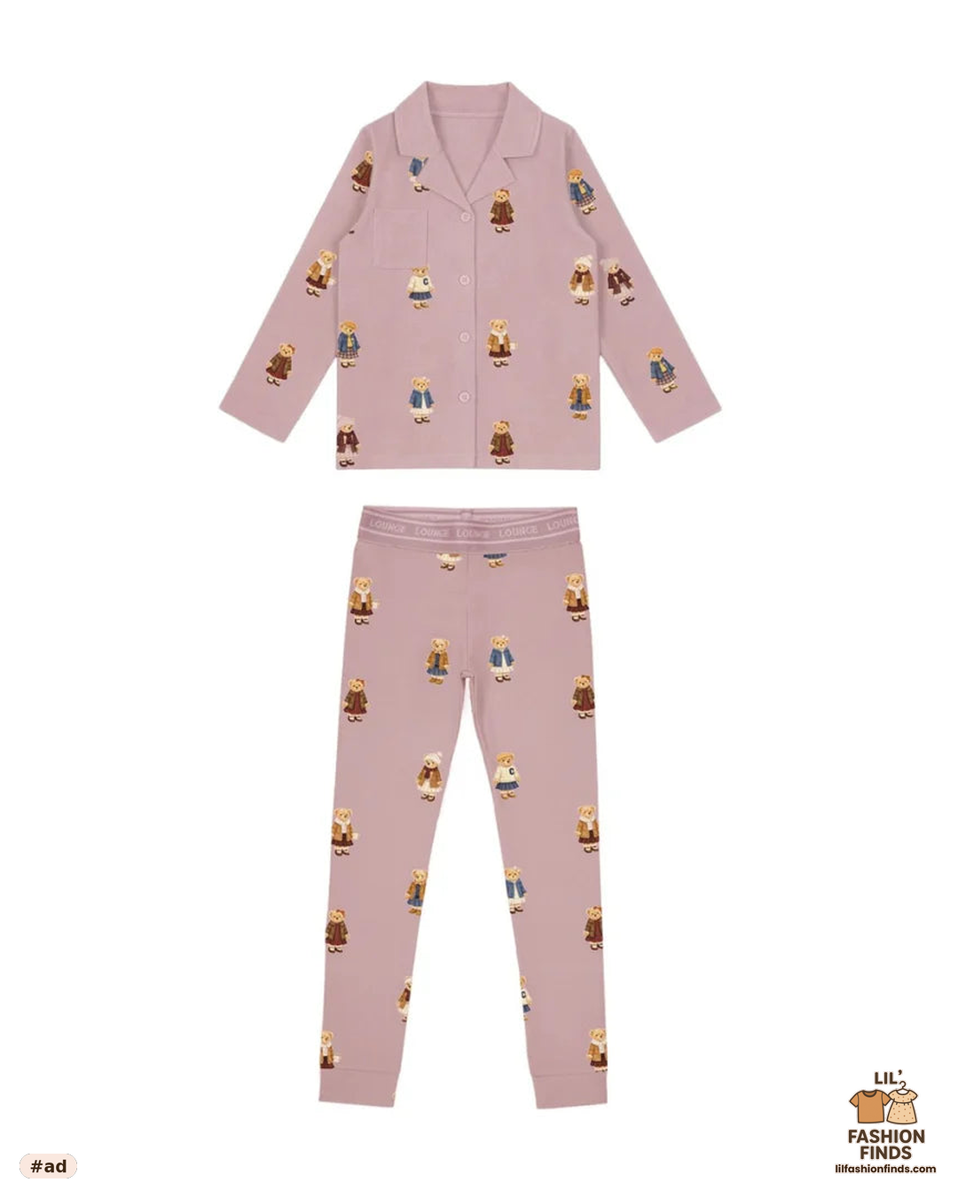 Crew Lounge Teddy Pattern Grandpa Lounge Set