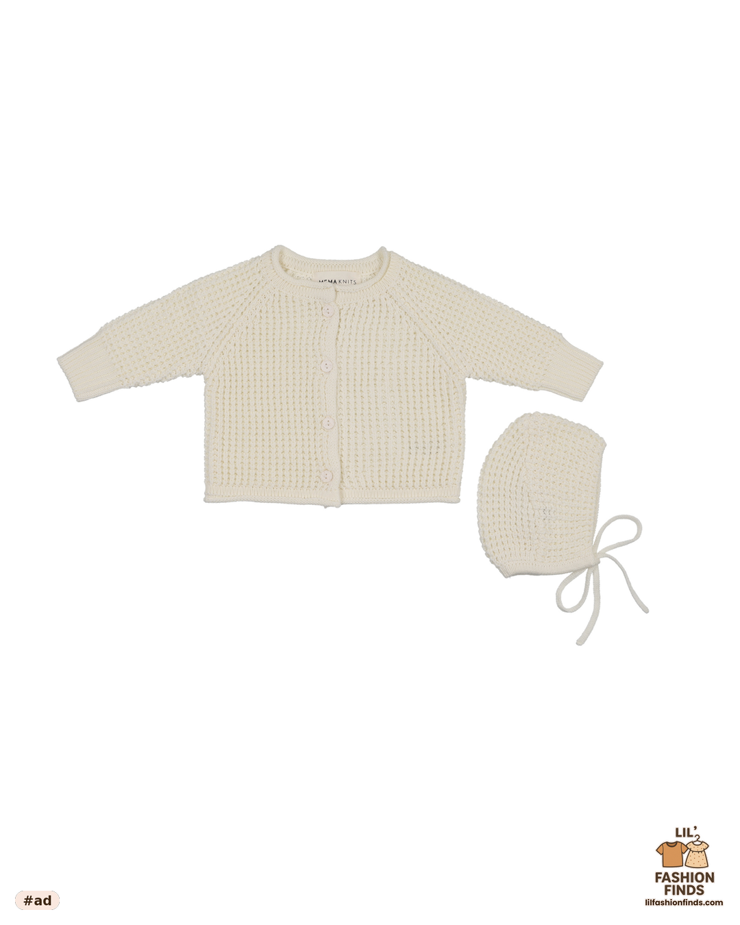 Ivory Knit Jacket &amp; Bonnet