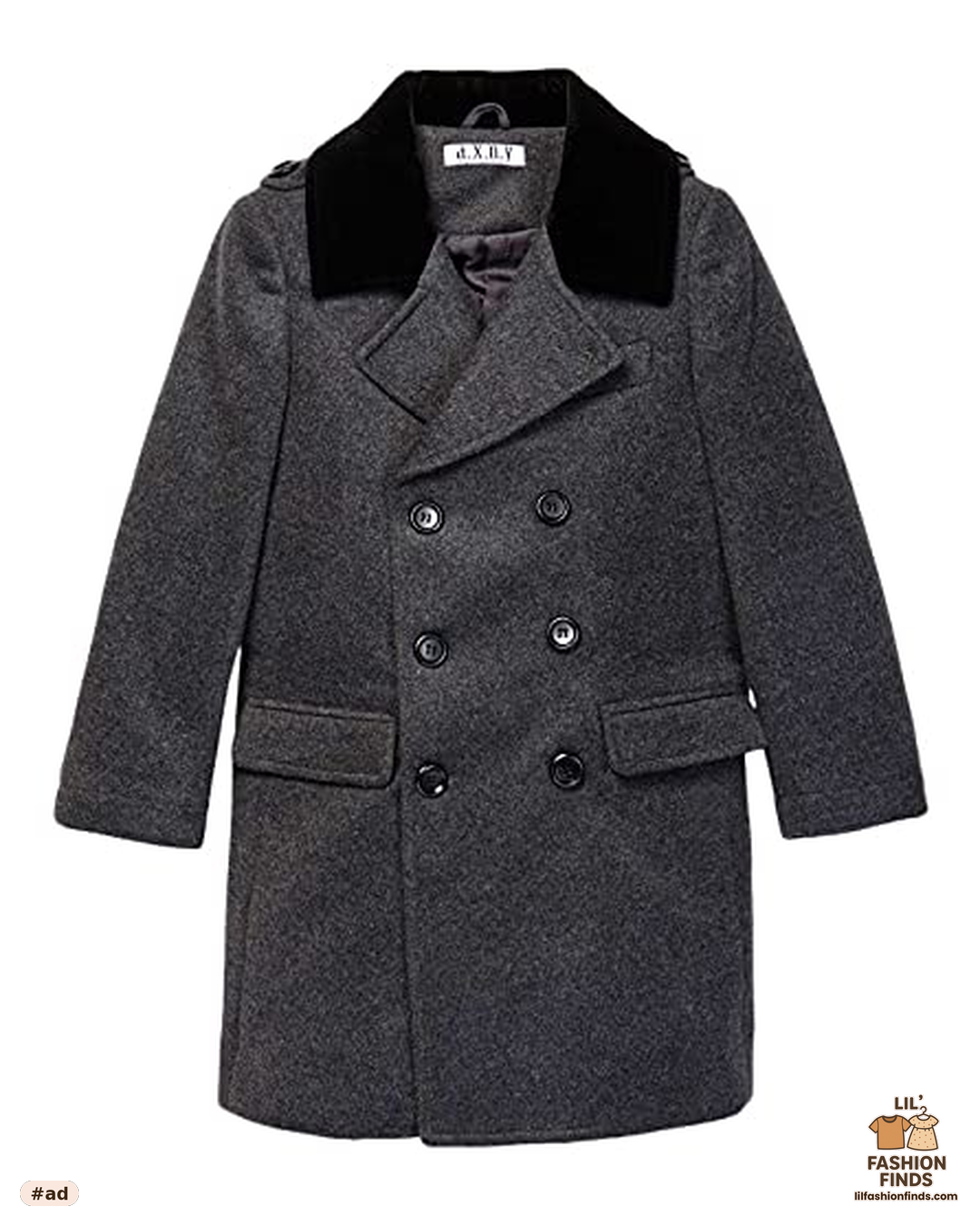 Double Breasted Wool Blend Peacoat