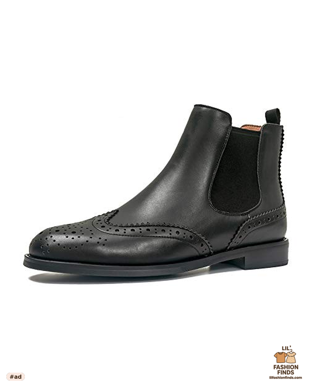 Brogue Leather Chelsea Boots