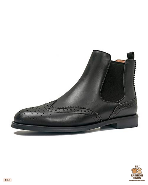 Brogue Leather Chelsea Boots