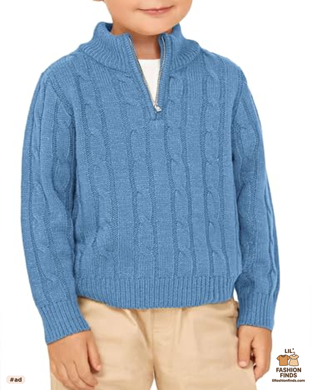 Twisted Knit Cable 1/4 Zip Sweater