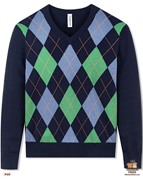 Argyle Cable Knit Sweater
