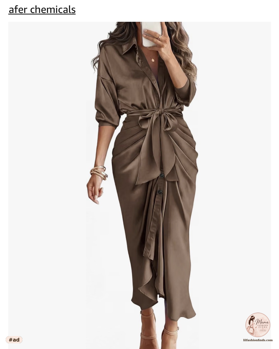 Button Down Silk Satin Maxi Dress