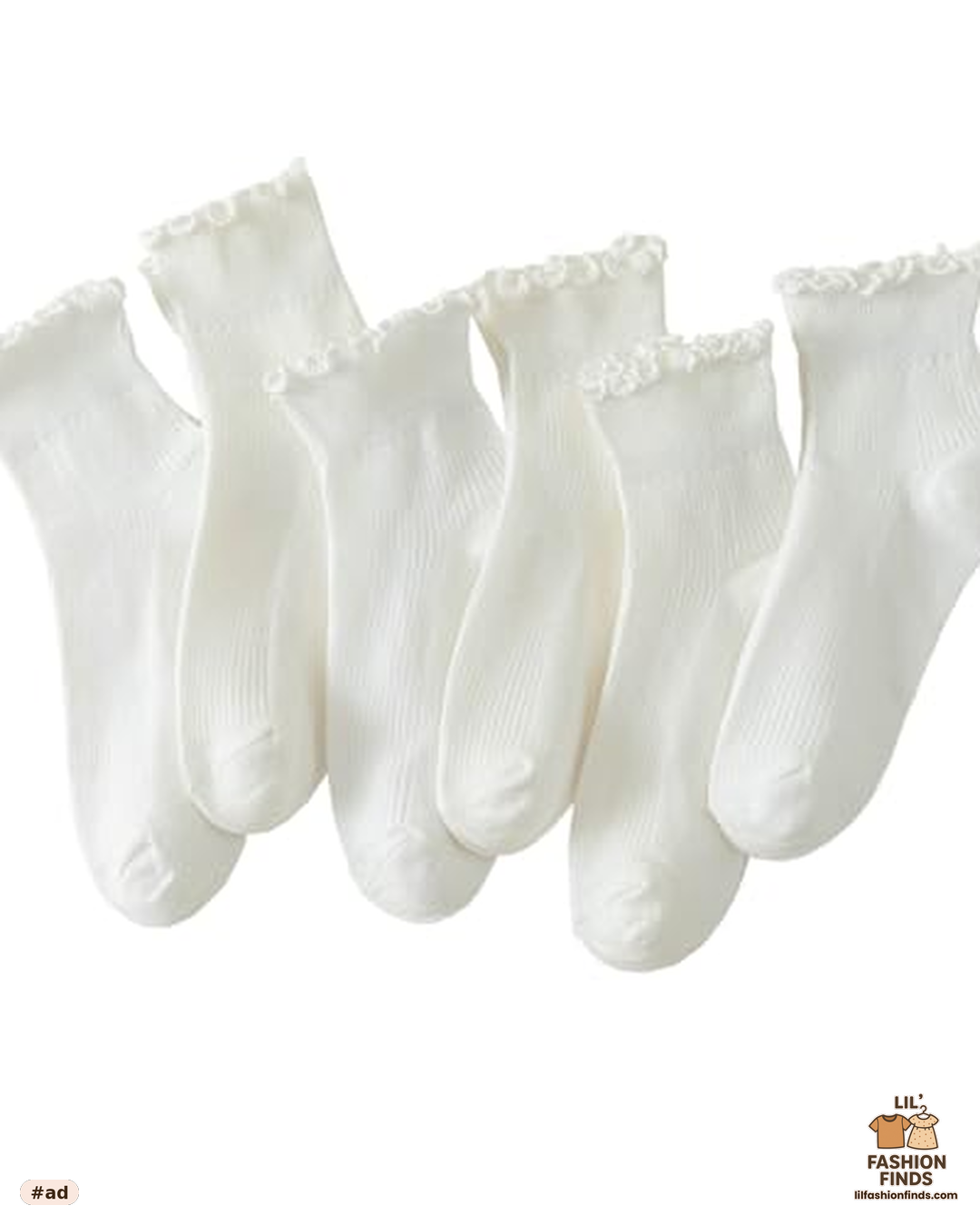 Ruffle Socks, 6 Pairs