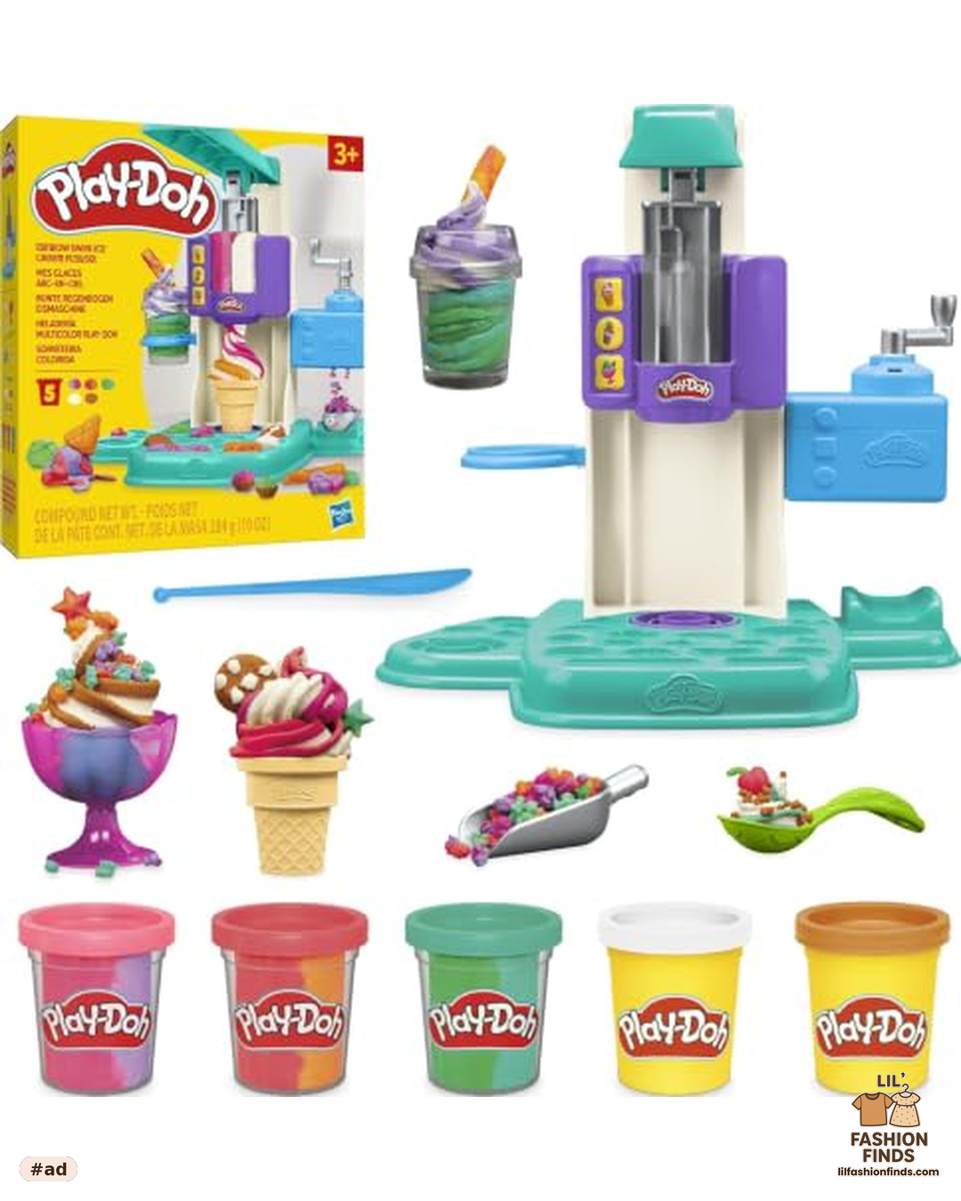 Rainbow Swirl Ice Cream Playset