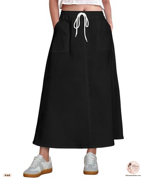 Denim A-Line Maxi Skirt