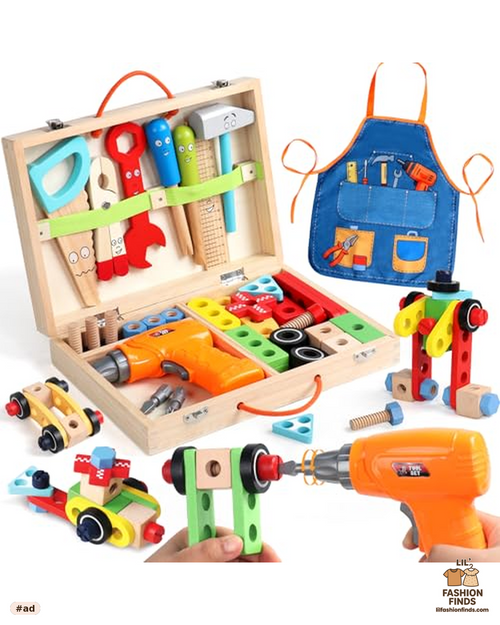 Wooden Kids Tool Set with Drill