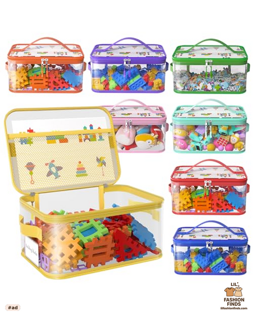 Toy Storage Bags with Zipper & Handles