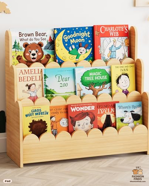 3-Tier Scalloped Bookshelf