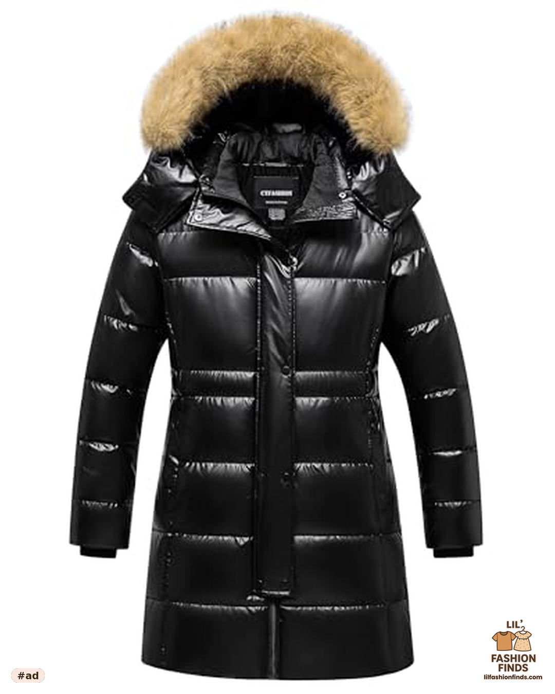 Girls Heavyweight Puffer Winter Coat with Hooded Faux Fur