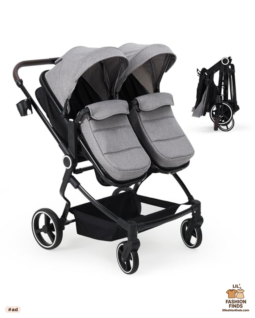 Side by Side Double Stroller for Twins