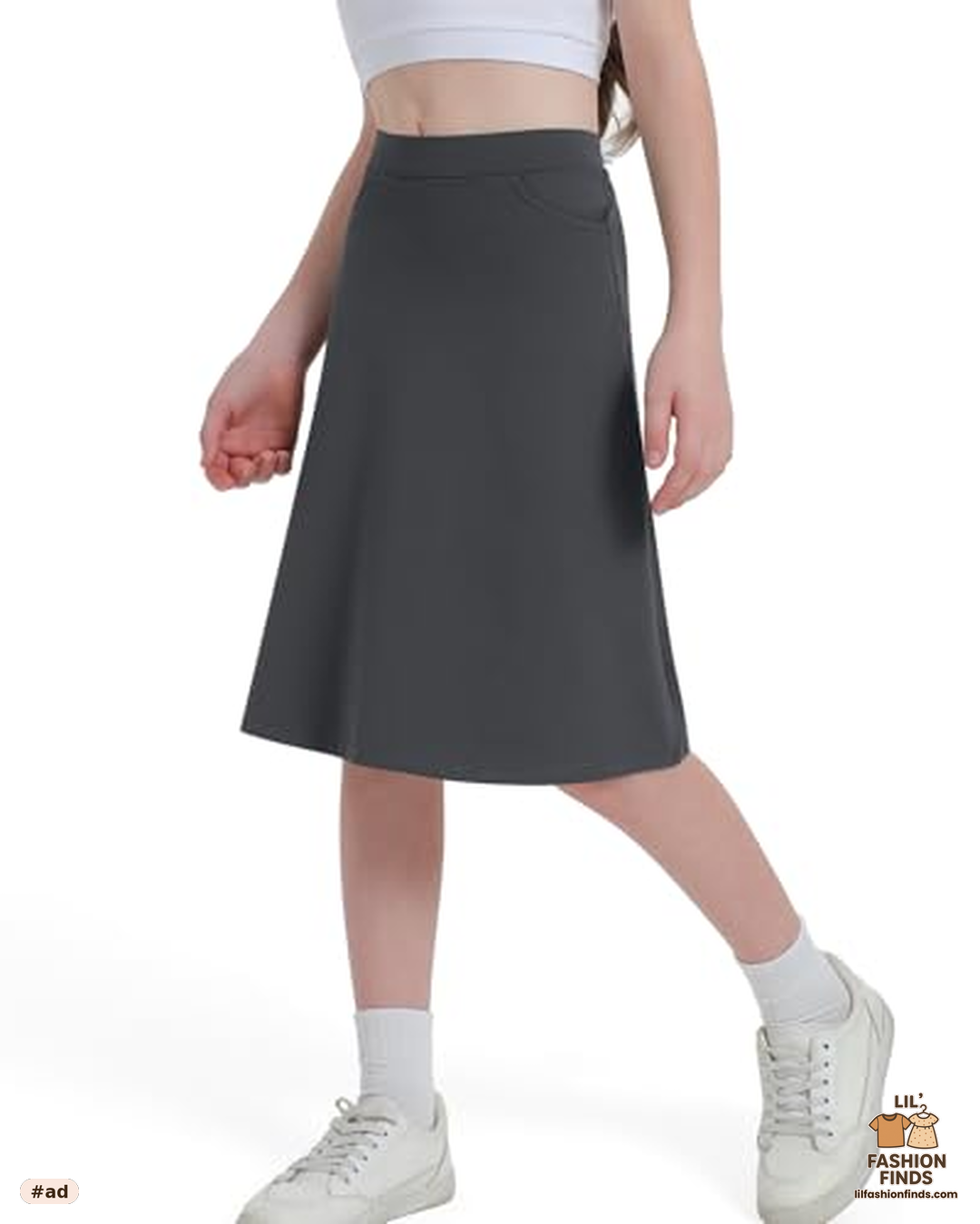 Girl Midi Skirt with Pockets