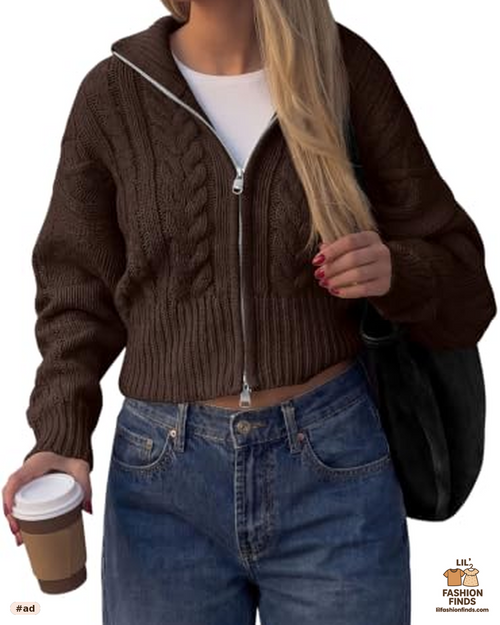 Zip Up Cardigan Sweater
