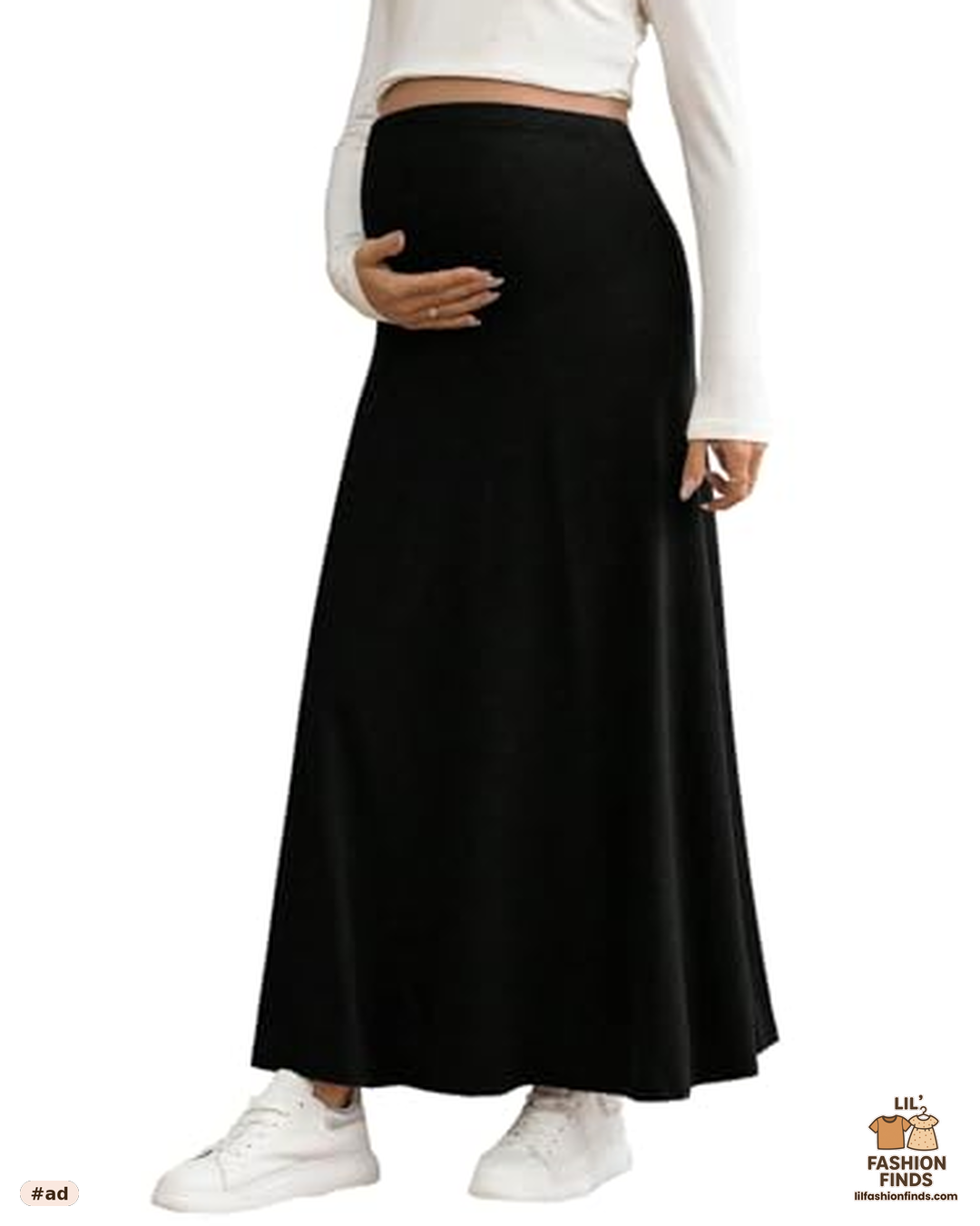 Maternity High Waisted Maxi Skirt