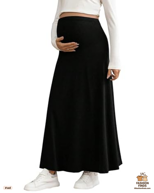 Maternity High Waisted Maxi Skirt