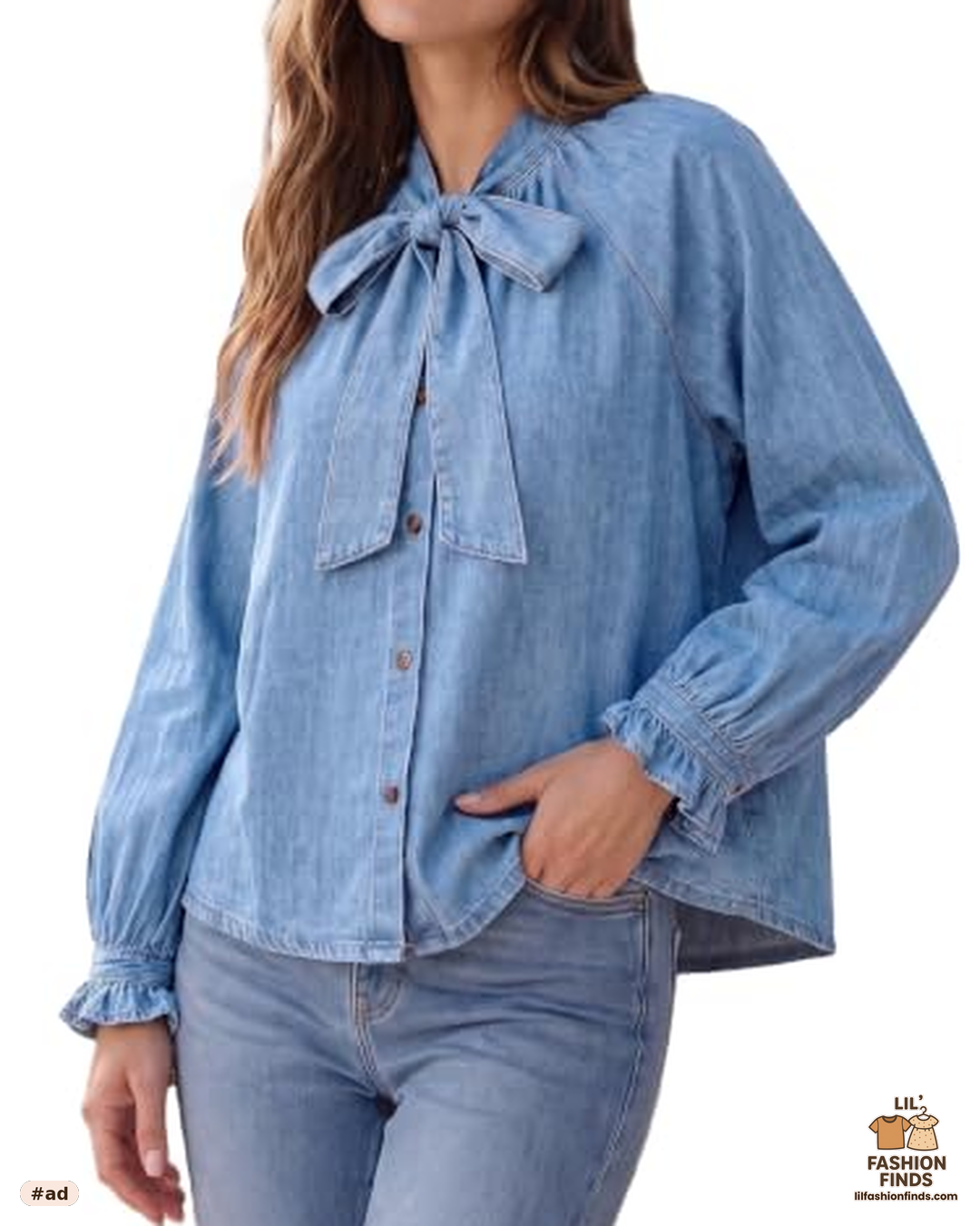 Oversized Denim Button Down Shirt
