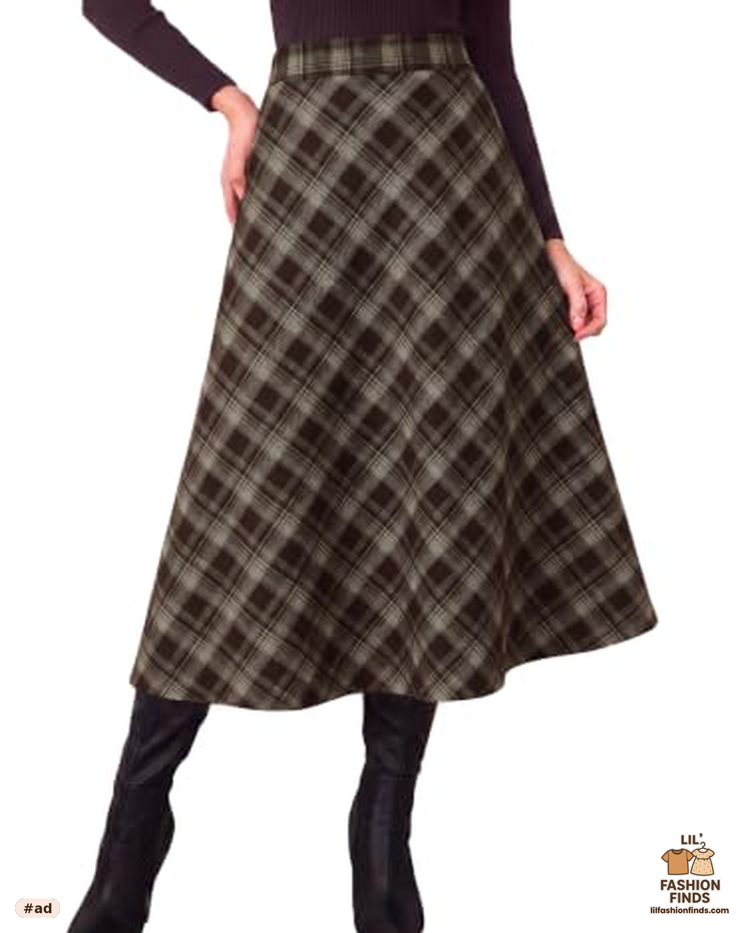 Plaid A-Line Maxi Skirt
