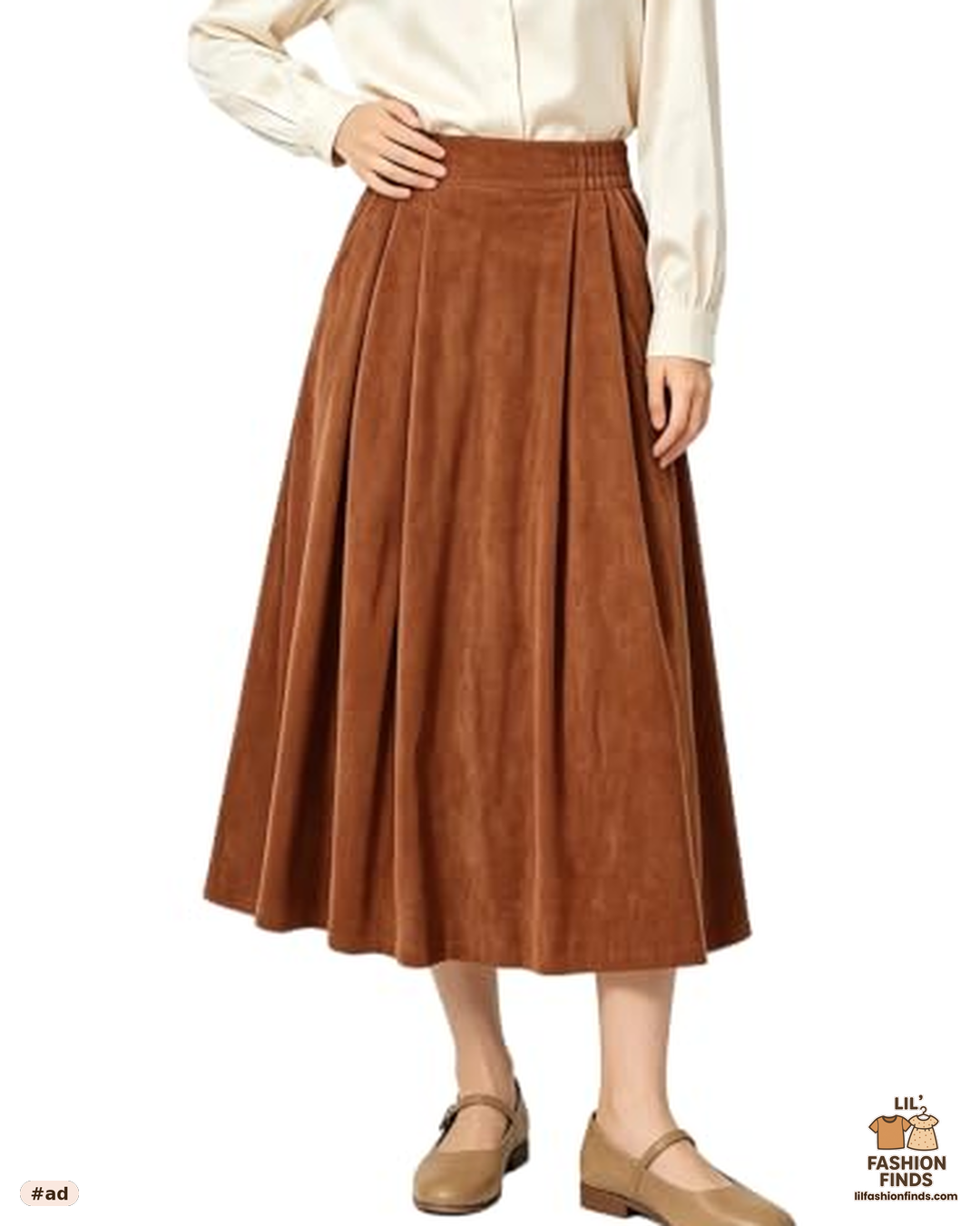 Corduroy Midi Skirt